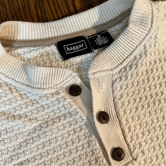 Vintage Haggar Waffle Knit Crewneck Sweater